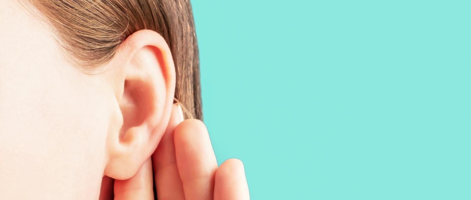 Eine Nahaufnahme eines Ohrs.