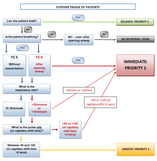 Weitere Triage der Patienten