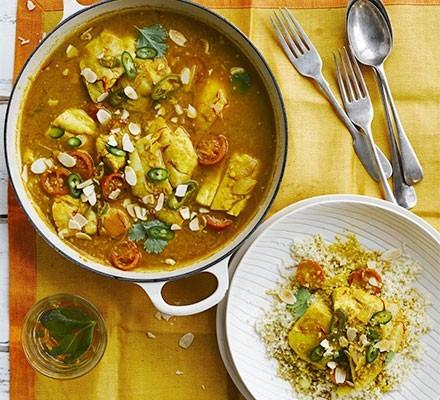 Fisch-Tagine mit Safran und Mandeln